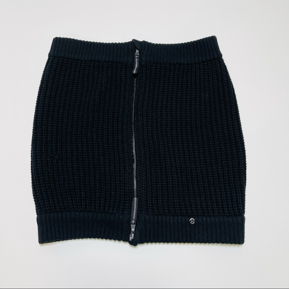 Lululemon Falling Freely Neck Warmer Scarf Knit Zip Up Black OS - Picture 4 of 8